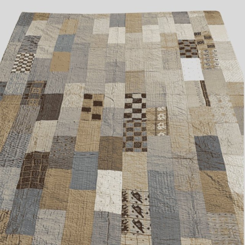 Χειροποίητο Patchwork Κάλυμμα Κρεβατιού με Μετάξι 220x270 