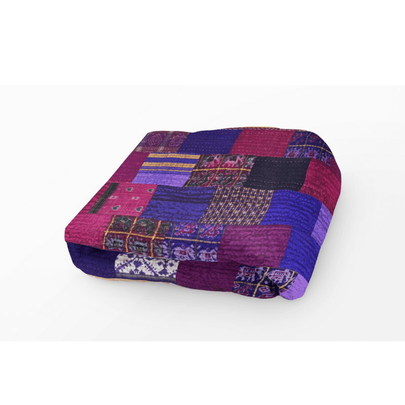 Χειροποίητο Silk Saree Patchwork Bedcover 150x220