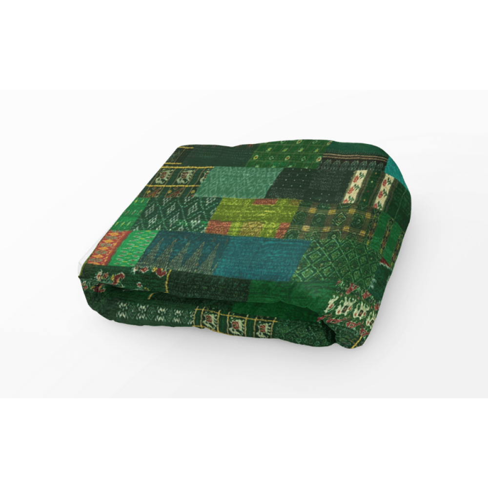 Χειροποίητο Silk Saree Patchwork Bedcover 220x270