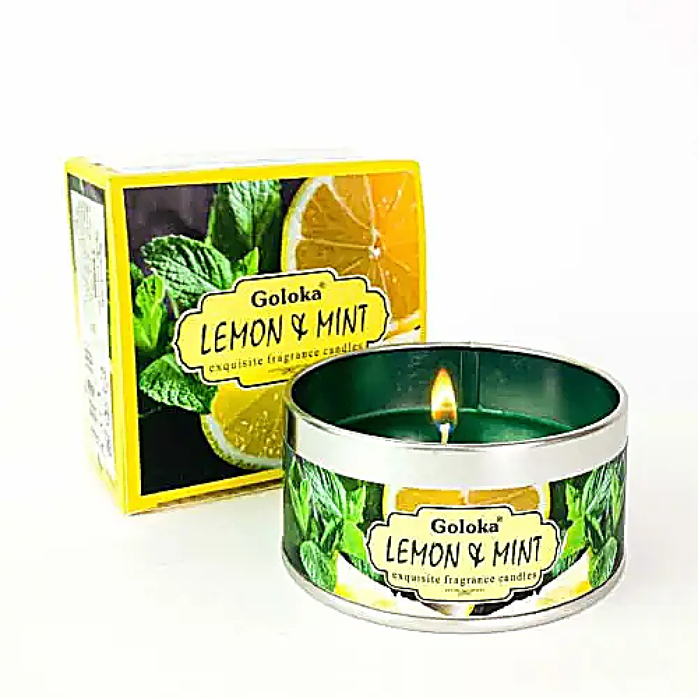  Goloka Lemon & Mint Αρωματικό Κερί Σόγιας σε Κουτί