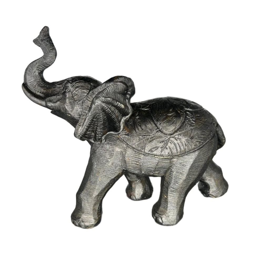 Διακοσμητικός Ελέφαντας Αντικέ Ασημί