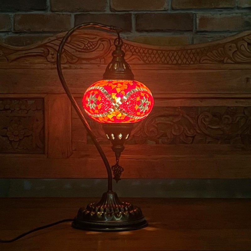 Οθωμανικό Επιτραπέζιο Φωτιστικό Μωσαϊκό – Κόκκινο Infinity