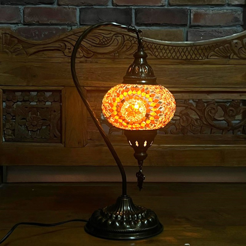 Οθωμανικής Επιτραπέζιας Λάμπας Μωσαϊκό – Πορτοκαλί Sunrise