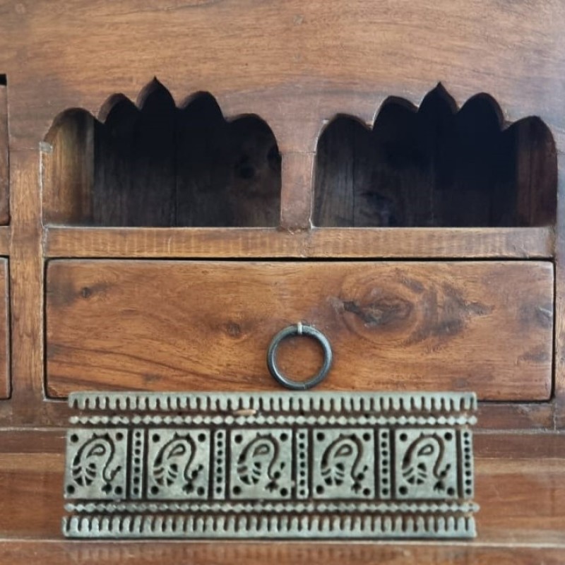 Ξύλινη σφραγίδα Block Printing με Μοτίβο Paisley – Vintage, Jaipur India (5x15 εκ.)