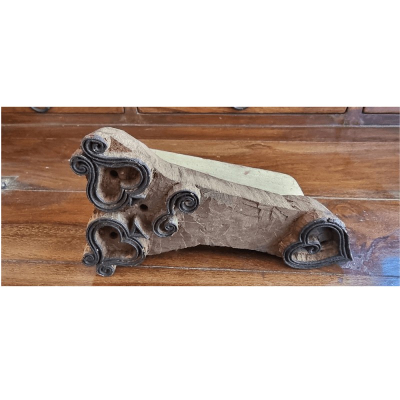 Ξύλινη  Σφραγίδα  Block Printing με Καρδιές – Vintage, Jaipur India (11x17 εκ.)