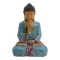 Buddha made of poly, blue/brown/red (W/H/D) 27x44x21cm