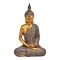 Buddha made of poly brown, gold (W/H/D) 15x25x10cm
