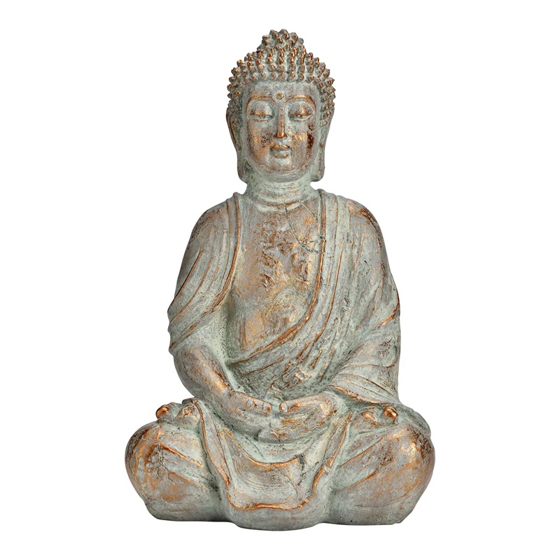 Άγαλμα Buddha σε στάση διαλογισμού – Antique Gold (20x30x15cm)