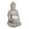 Buddha with tealight holder in gray made of poly, W9 x D8 x H14 cm