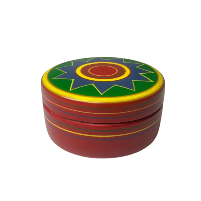 Χειροποίητο Στρογγυλό Ξύλινο Κουτί Indian King (BIG)