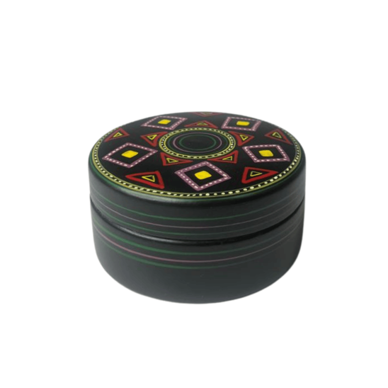 Χειροποίητο Στρογγυλό Ξύλινο Κουτί Indian King (BIG)