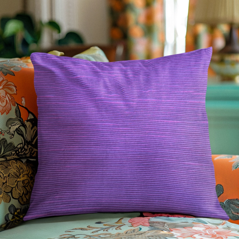 Χειροποίητη Μαξιλαροθήκη από 100% Βαμβάκι – Μωβ Handloom