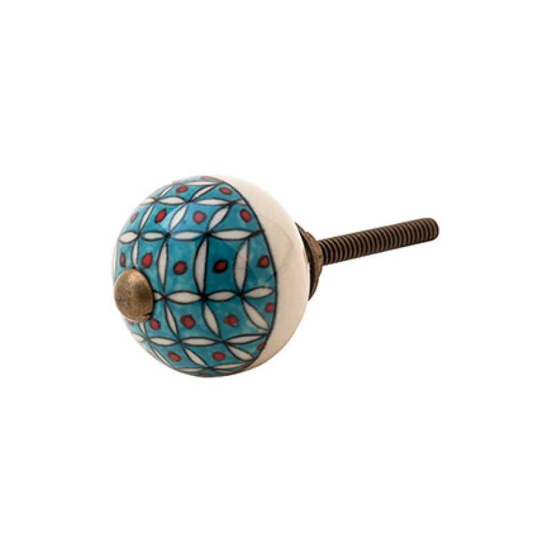 Κεραμικό πόμολο,ζωγραφισμένο στο χέρι KN350, Ινδίας