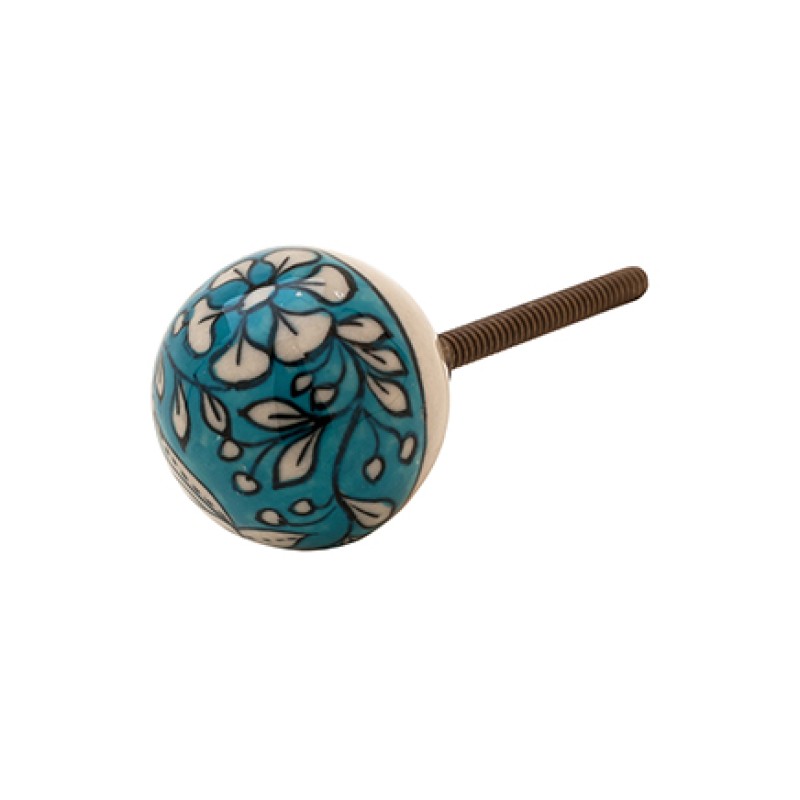 Κεραμικό πόμολο,ζωγραφισμένο στο χέρι KN353, Ινδίας