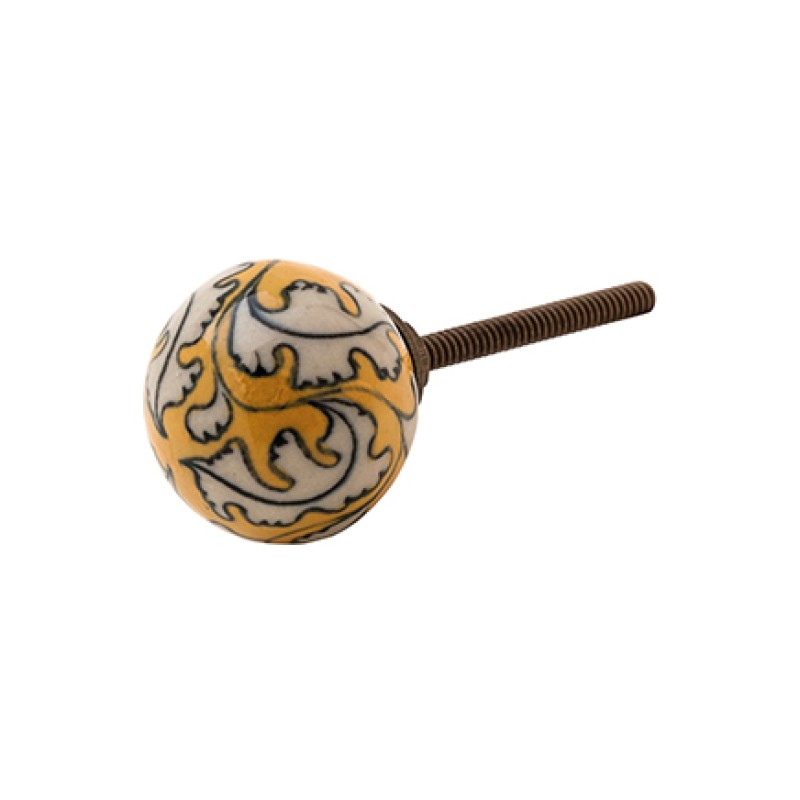 Κεραμικό πόμολο,ζωγραφισμένο στο χέρι KN354, Ινδίας