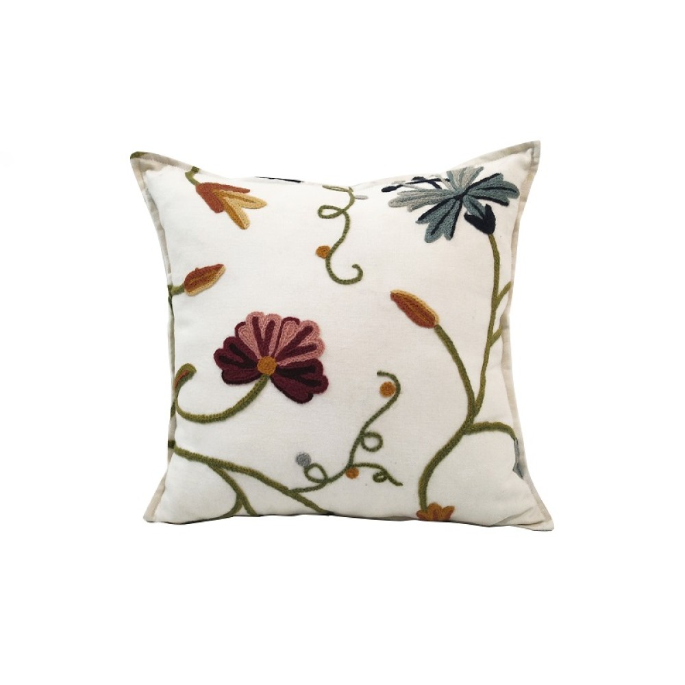 Μαξιλάρι με ύφασμα Crewel, κεντημένο στο χέρι