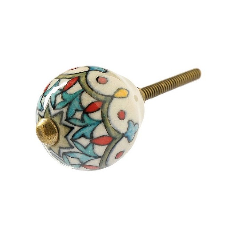 Κεραμικό πόμολο,ζωγραφισμένο στο χέρι ΚΝ240, Ινδίας