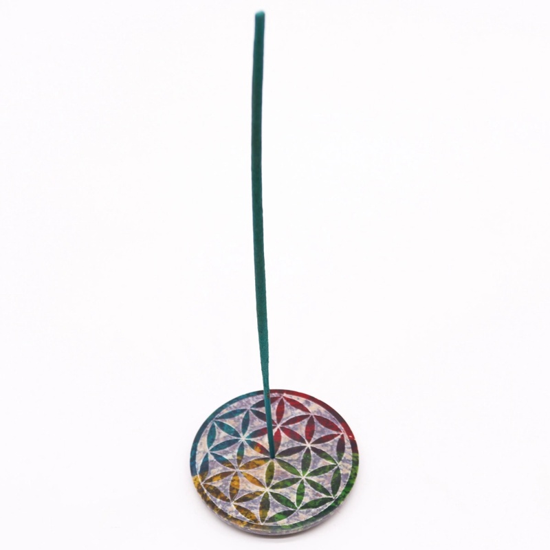 Soapstone Incense Holder – Flower of Life (8cm)
