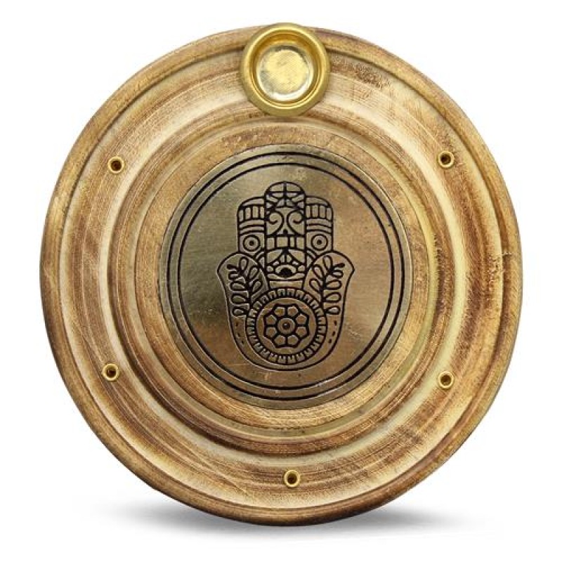 Wooden Incense Holder – Hand of Fatima (Hamsa)